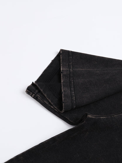 ESSNTIAL ELEMNTS Unisex 250G Frayed Edge VT Washed Tee