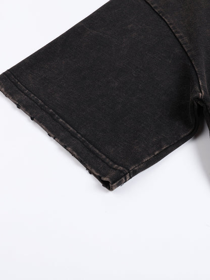 ESSNTIAL ELEMNTS Unisex 250G Frayed Edge VT Washed Tee