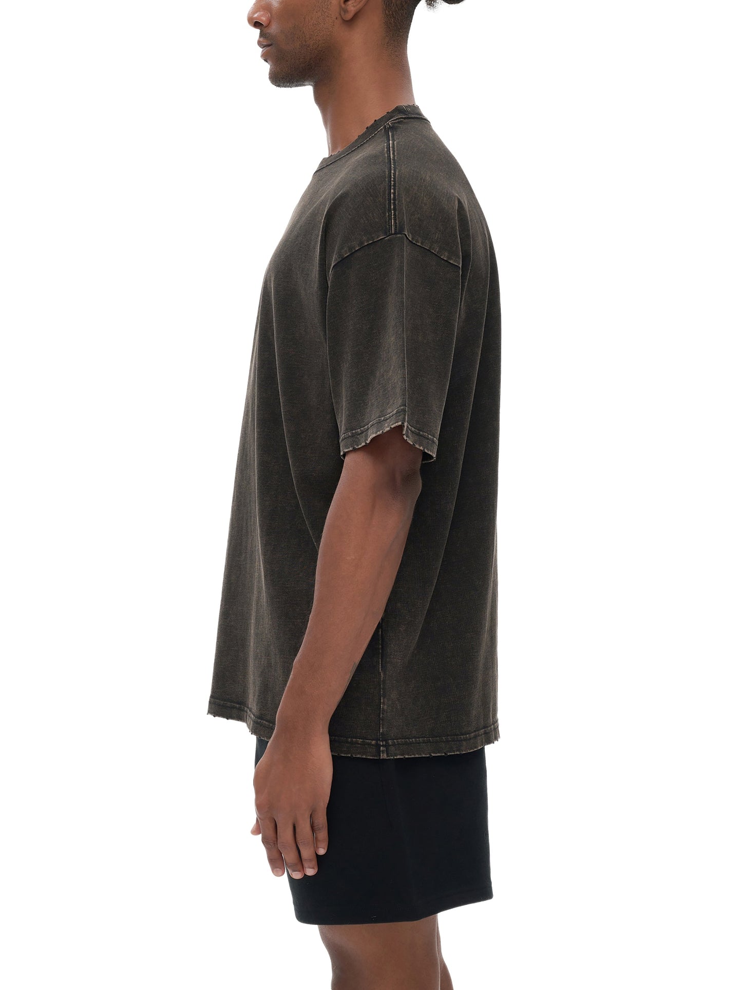 ESSNTIAL ELEMNTS Unisex 250G Frayed Edge VT Washed Tee