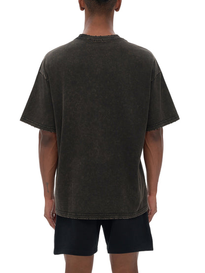 ESSNTIAL ELEMNTS Unisex 250G Frayed Edge VT Washed Tee