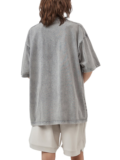 ESSNTIAL ELEMNTS Unisex 250G Acid Wash Oversize Tee