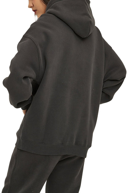 ESSNTIAL ELEMNTS Unisex 350G OS Solid Color Fleeced Hoodie