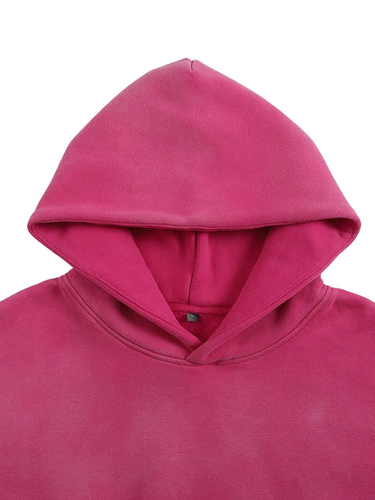 ESSNTIAL ELEMNTS Unisex 375G Faded Wash Fleece Hoodie