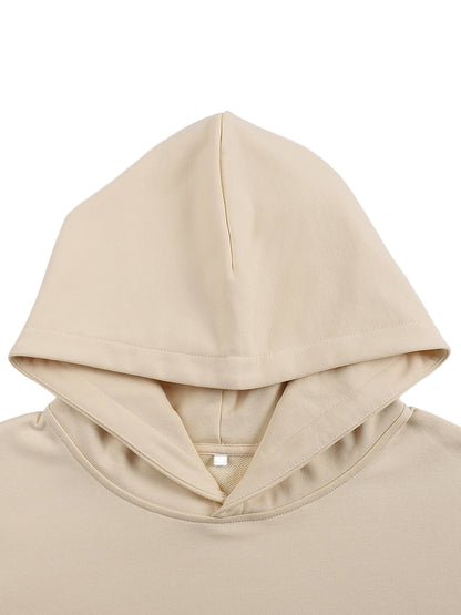 ESSNTIAL ELEMNTS Unisex 400G Solid Color Boxy Hoodie