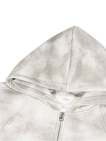 ESSNTIAL ELEMNTS Unisex Dirty Washed Boxy Fleece Hoodie