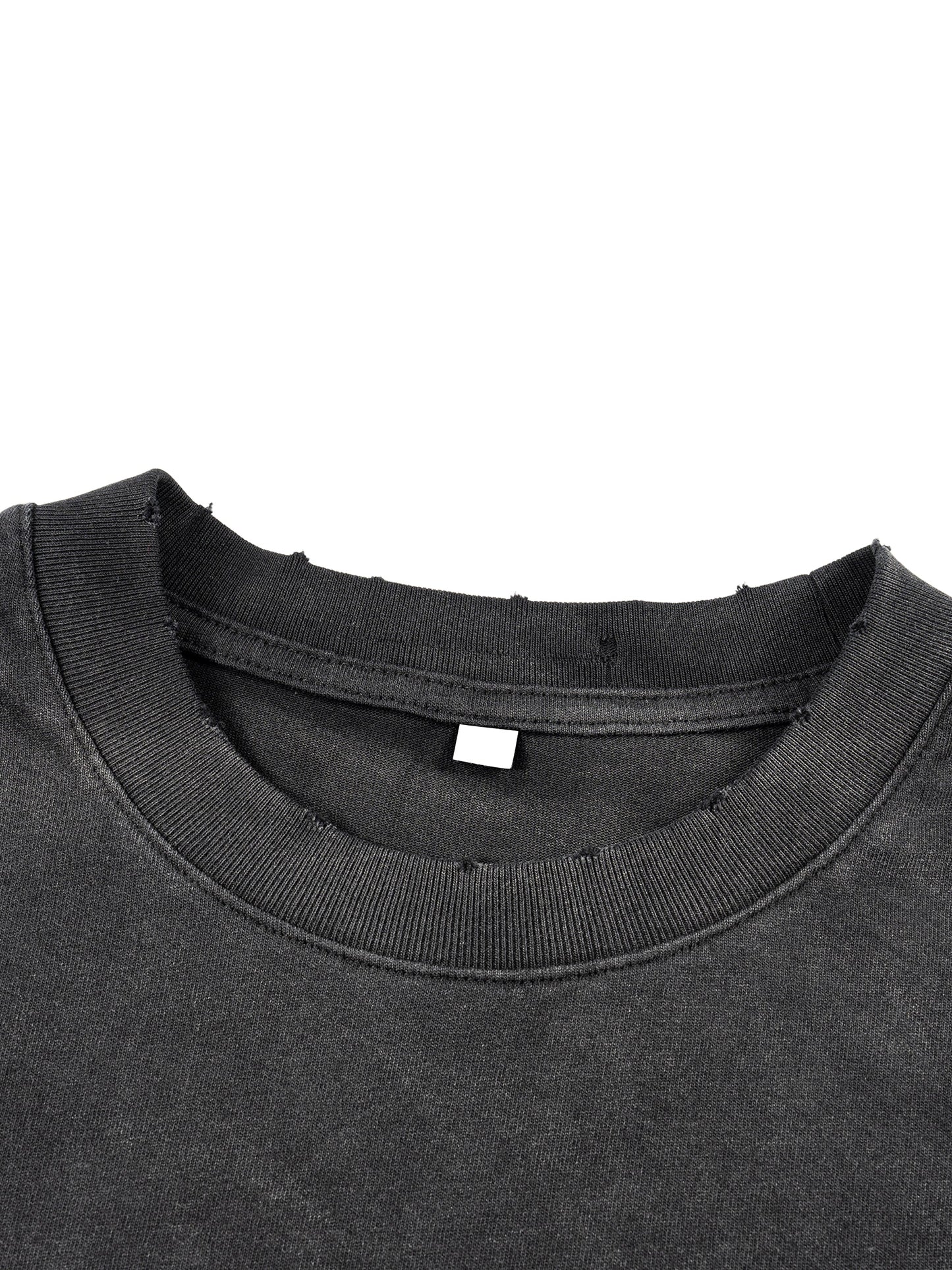 ESSNTIAL ELEMNTS Unisex 250G Sunfade Hand-Frayed Faux Two-Piece Tee