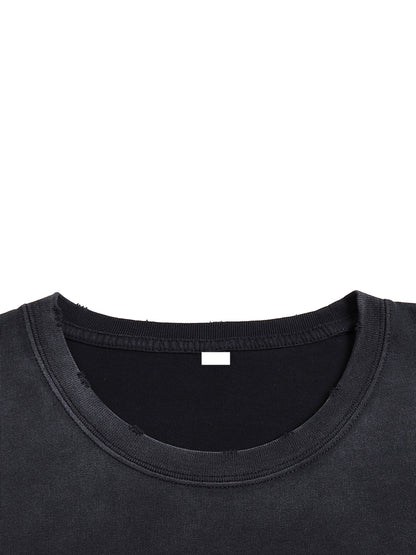 ESSNTIAL ELEMNTS Unisex 260G Vintage Wash Handfrayed Tee