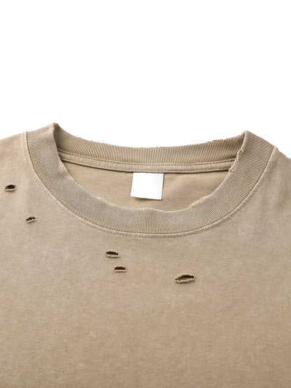 ESSNTIAL ELEMNTS Unisex 300G HW Washed Handfrayed Tee