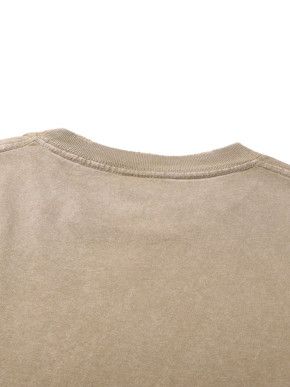 ESSNTIAL ELEMNTS Unisex 300G HW Washed Handfrayed Tee