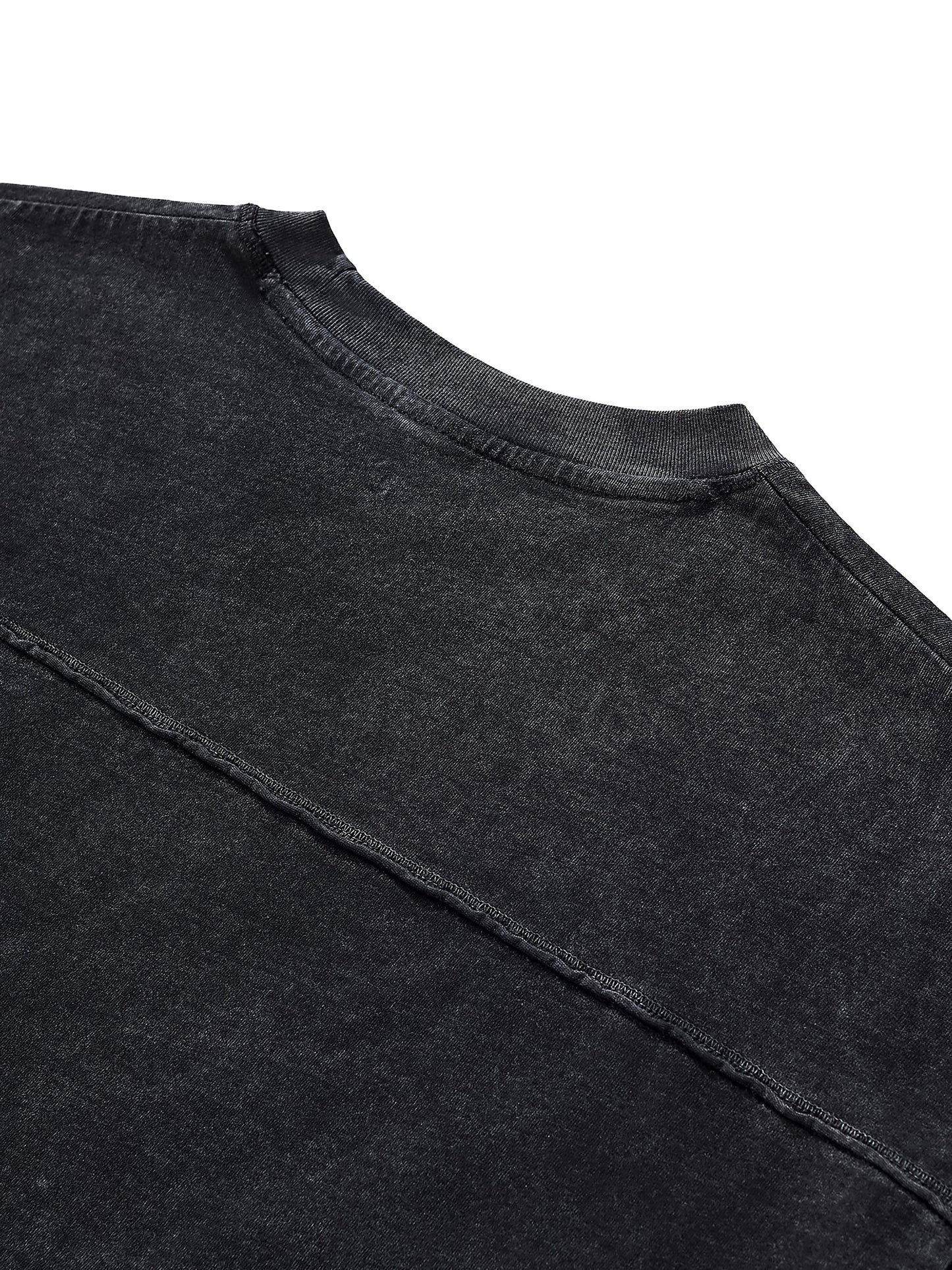 ESSNTIAL ELEMNTS Unisex Raw Edge Washed Boxy Tee