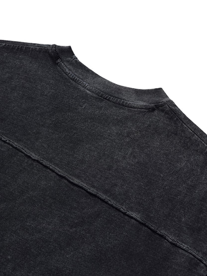 ESSNTIAL ELEMNTS Unisex Raw Edge Washed Boxy Tee