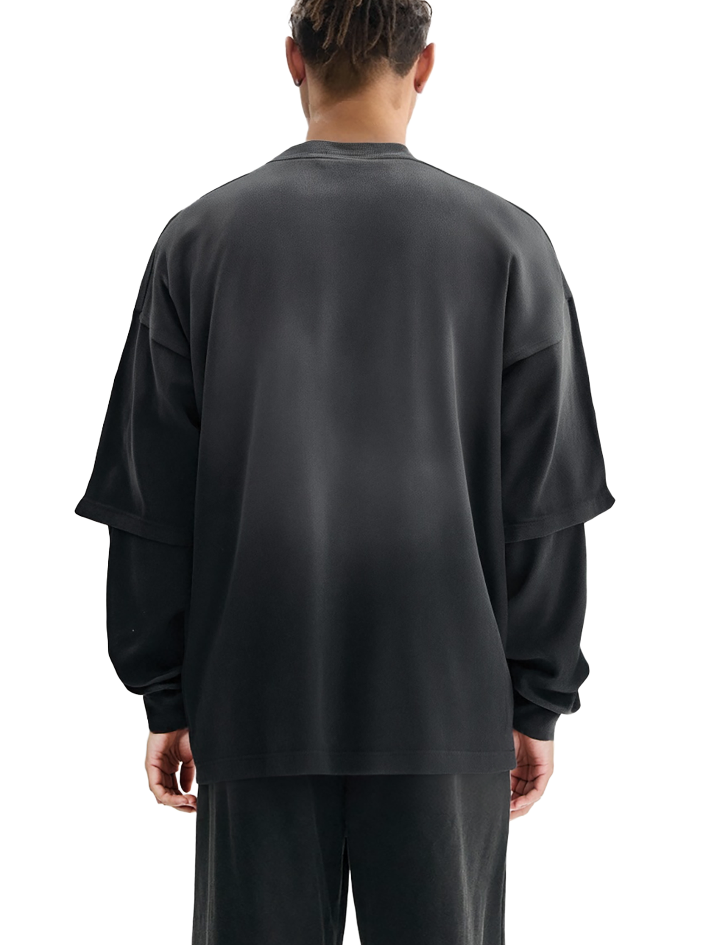 ESSNTIAL ELEMNTS Unisex 250G Sunfade Hand-Frayed Faux Two-Piece Tee