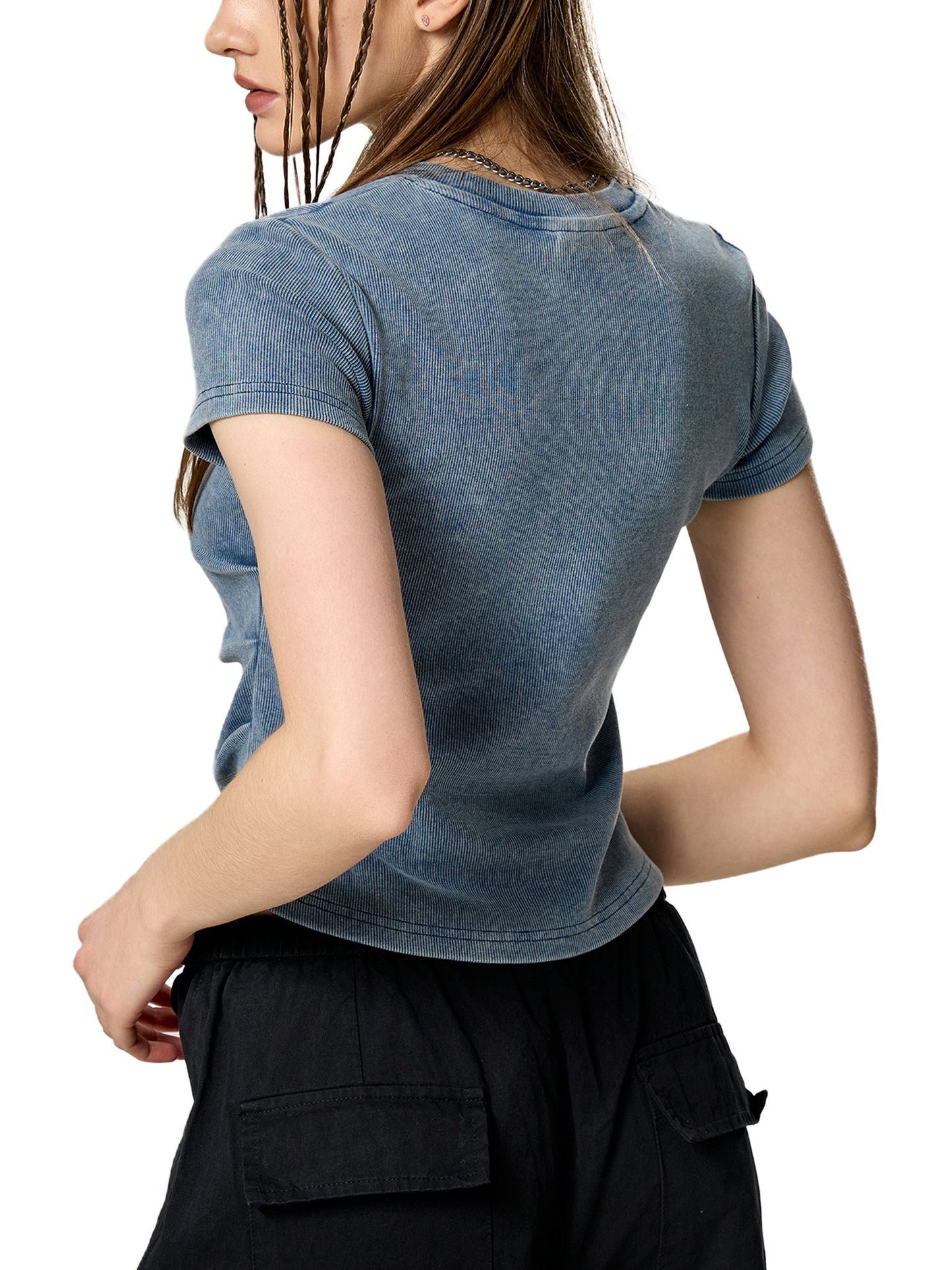 ESSNTIAL ELEMNTS Women's 280G VT Wash Bodycon Tee