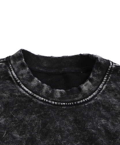 ESSNTIAL ELEMNTS Unisex 360G Snow Washed Hand-Frayed Sweatshirt
