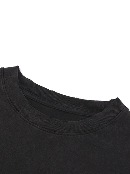 ESSNTIAL ELEMNTS Unisex 270G Snow Washed Raw‑Hem Tee