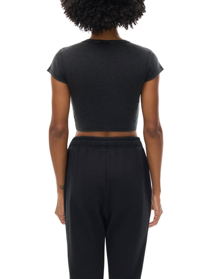 ESSNTIAL ELEMNTS Women's 235G Snow Washed Crop Top Tee