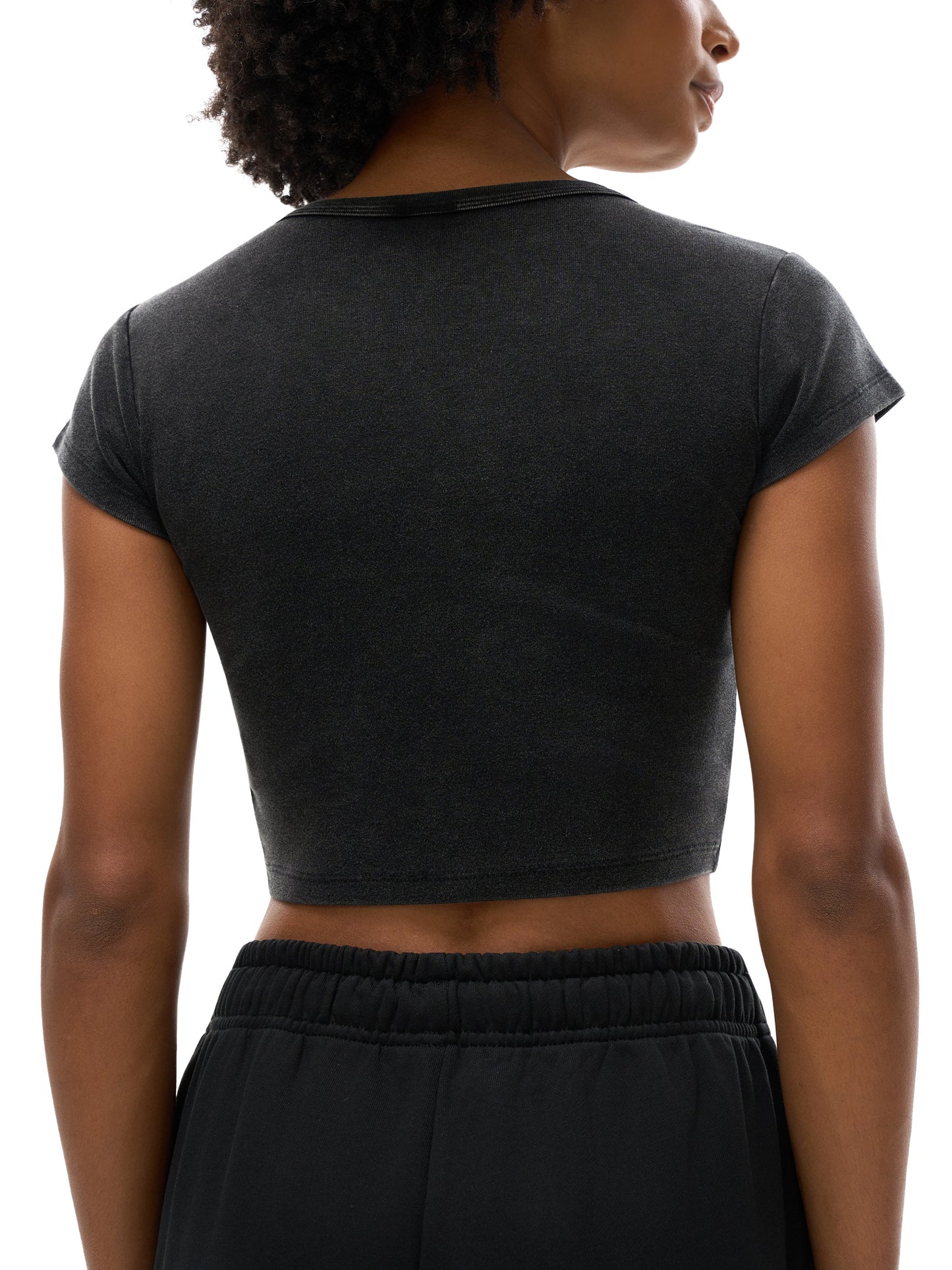 ESSNTIAL ELEMNTS Women's 235G Snow Washed Crop Top Tee