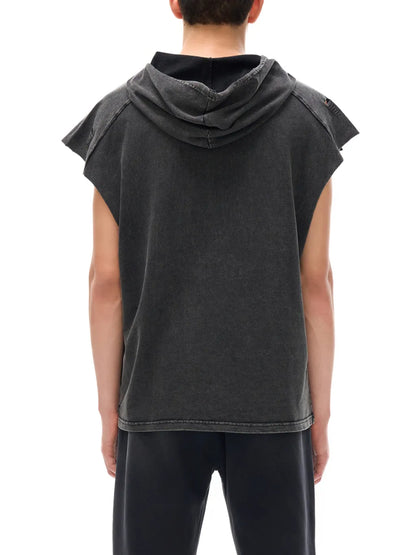 ESSNTIAL ELEMNTS Unisex 240G Snow Washed Boxy Hooded Tank Top