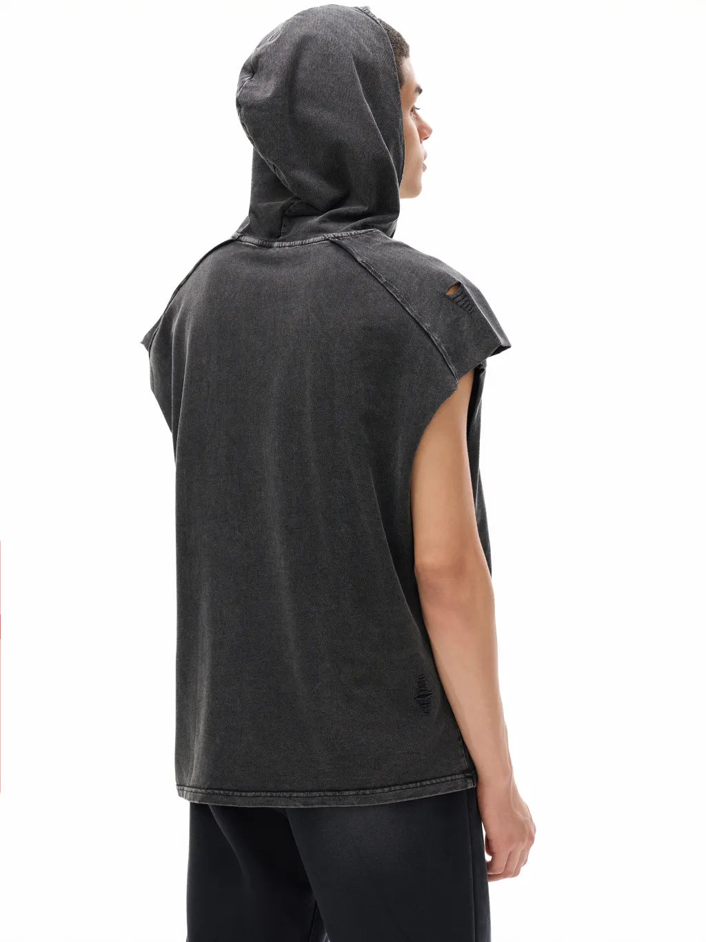 ESSNTIAL ELEMNTS Unisex 240G Snow Washed Boxy Hooded Tank Top