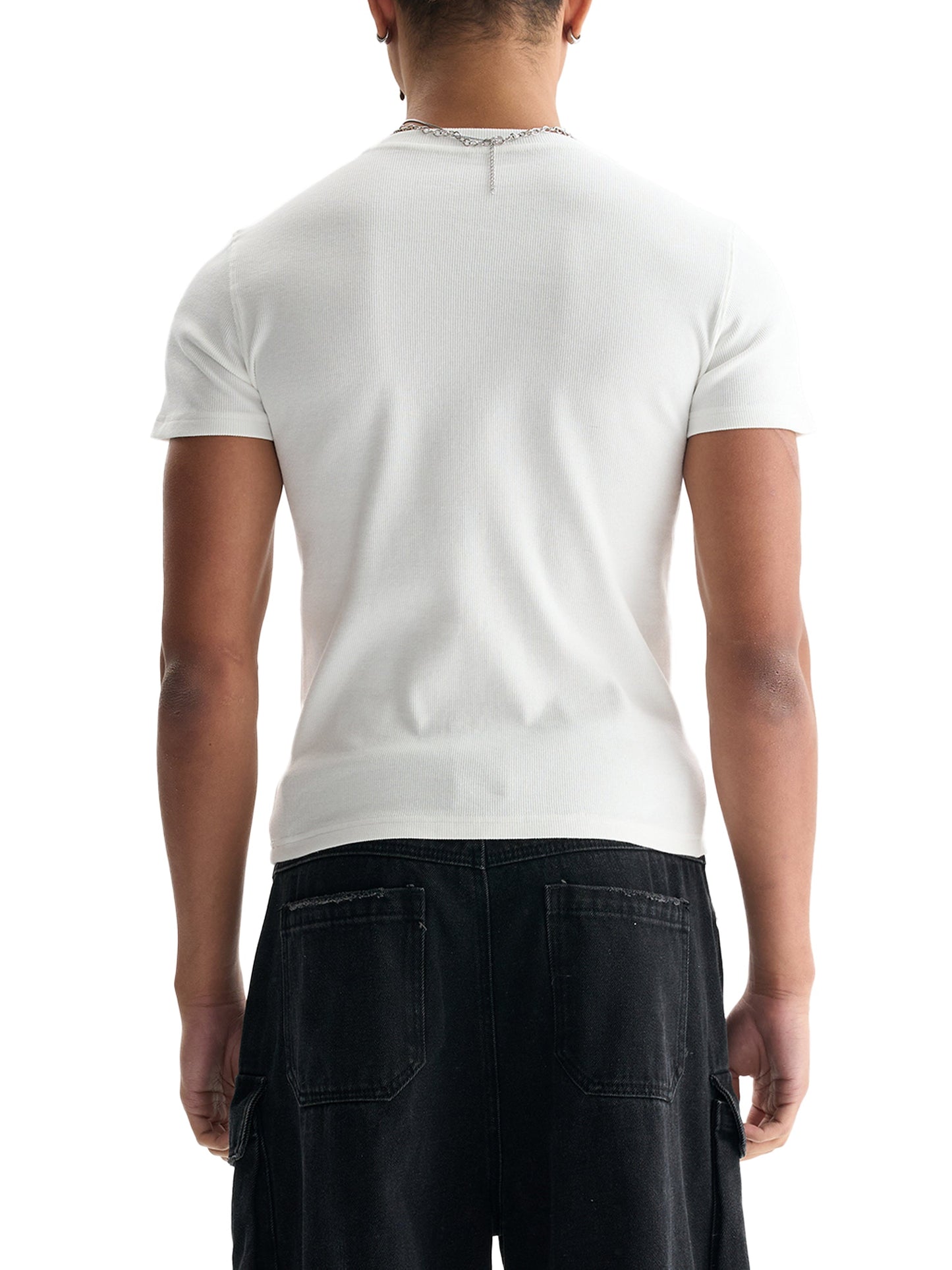 ESSNTIAL ELEMNTS Men's 220G Bodycon Ribbed Crop Top