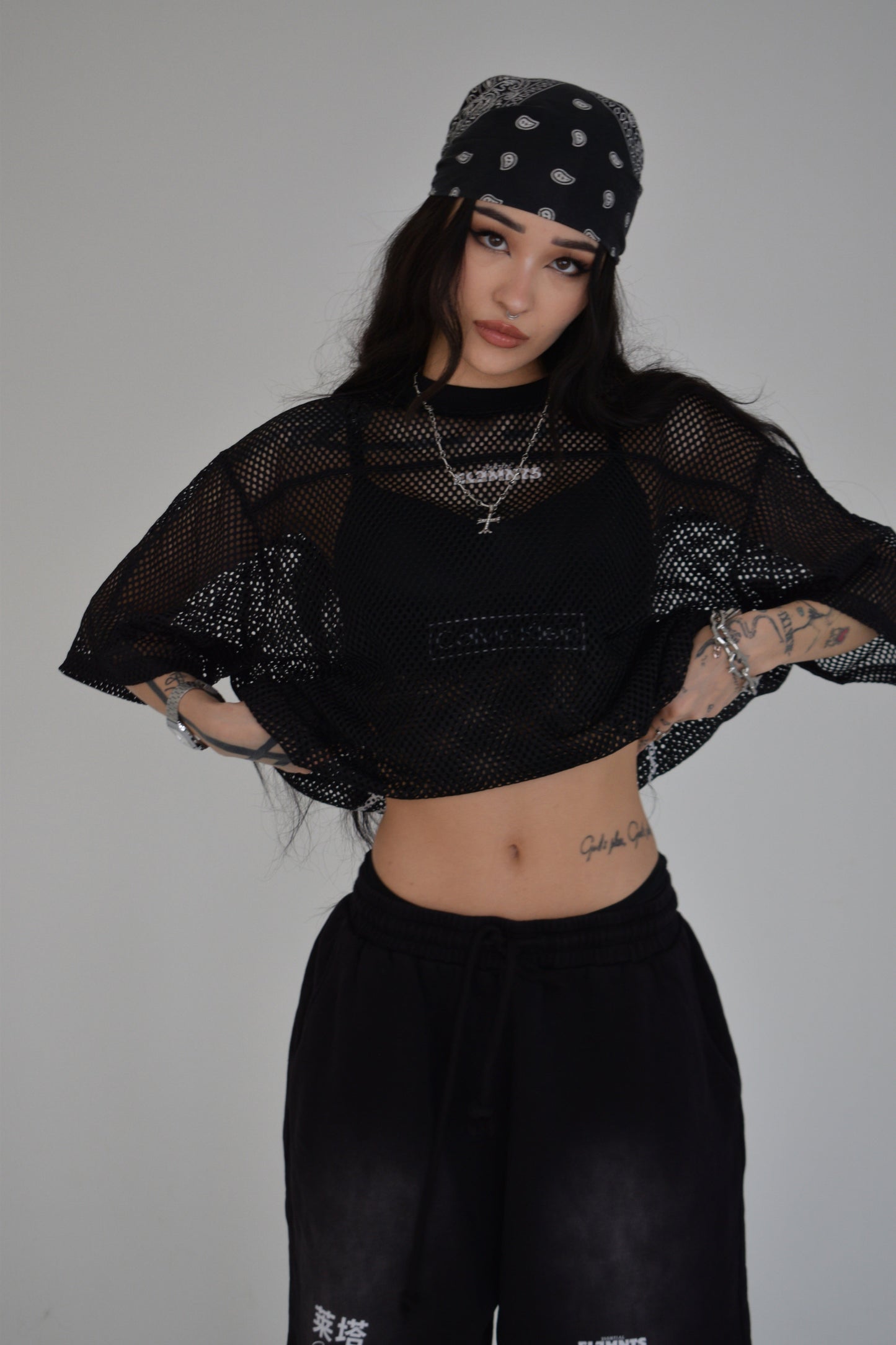 EE x LETTA Unisex 260G C-through Boxy Net Tee