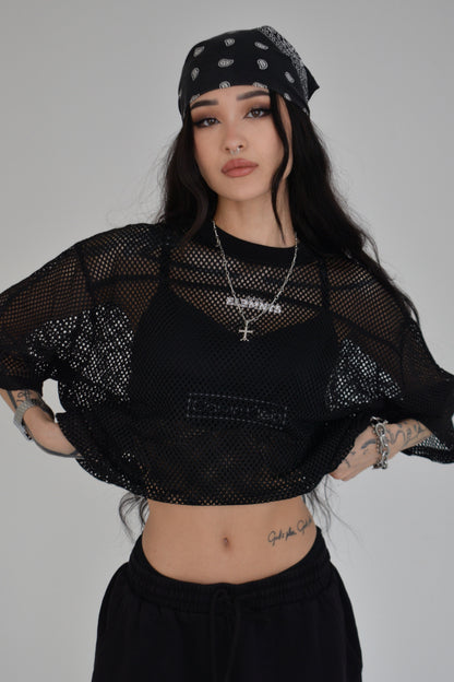 EE x LETTA Unisex 260G C-through Boxy Net Tee