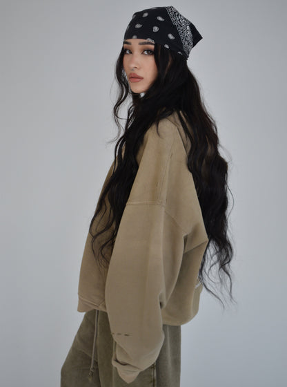EE x LETTA Unisex 420G Hand-Frayed Faded Hoodie