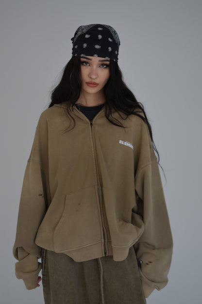 EE x LETTA Unisex 420G Hand-Frayed Faded Hoodie
