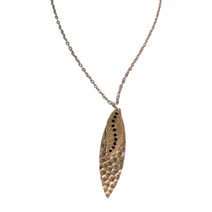 Gold Navette Sun Rays Silver Necklace