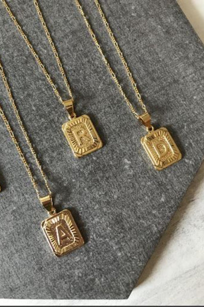 Initial Card Necklace