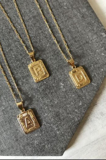 Initial Card Necklace
