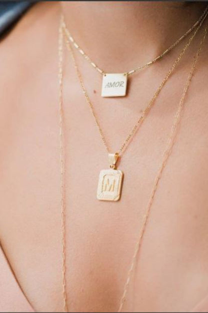 Initial Card Necklace