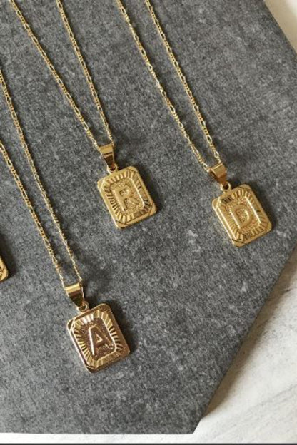 Initial Card Necklace