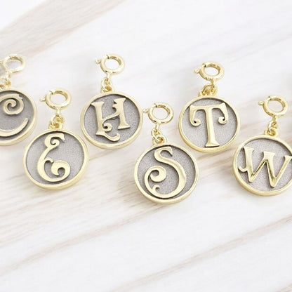 Saints Dainty Fancy Initial Clip on Pendant A-Z