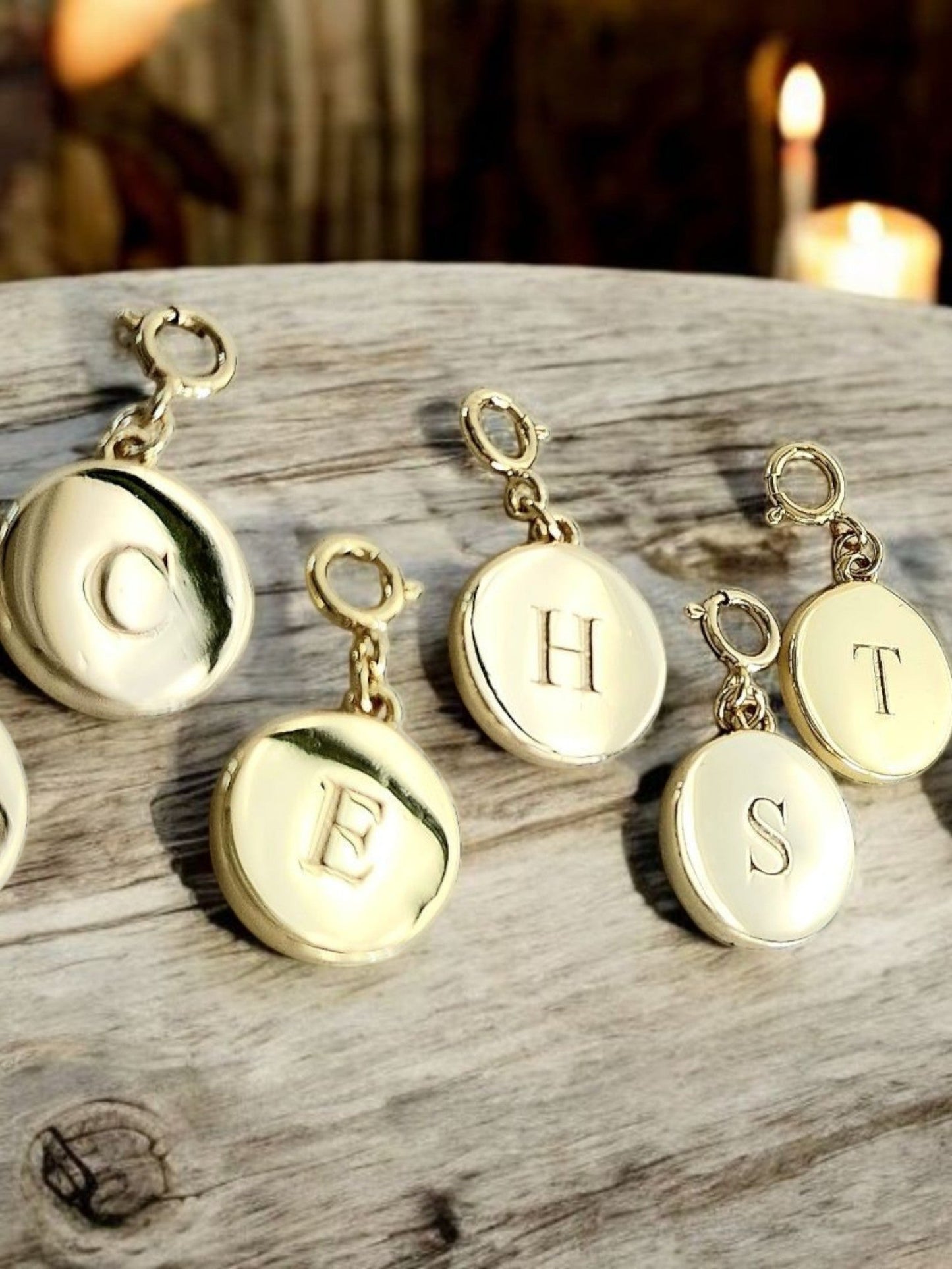 Saints Dainty Fancy Initial Clip on Pendant A-Z