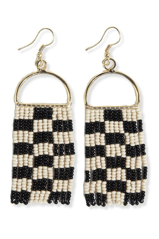 Checkered Beaded Earring