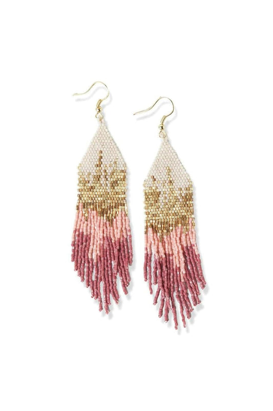 Pink Ombre Fringe Earrings