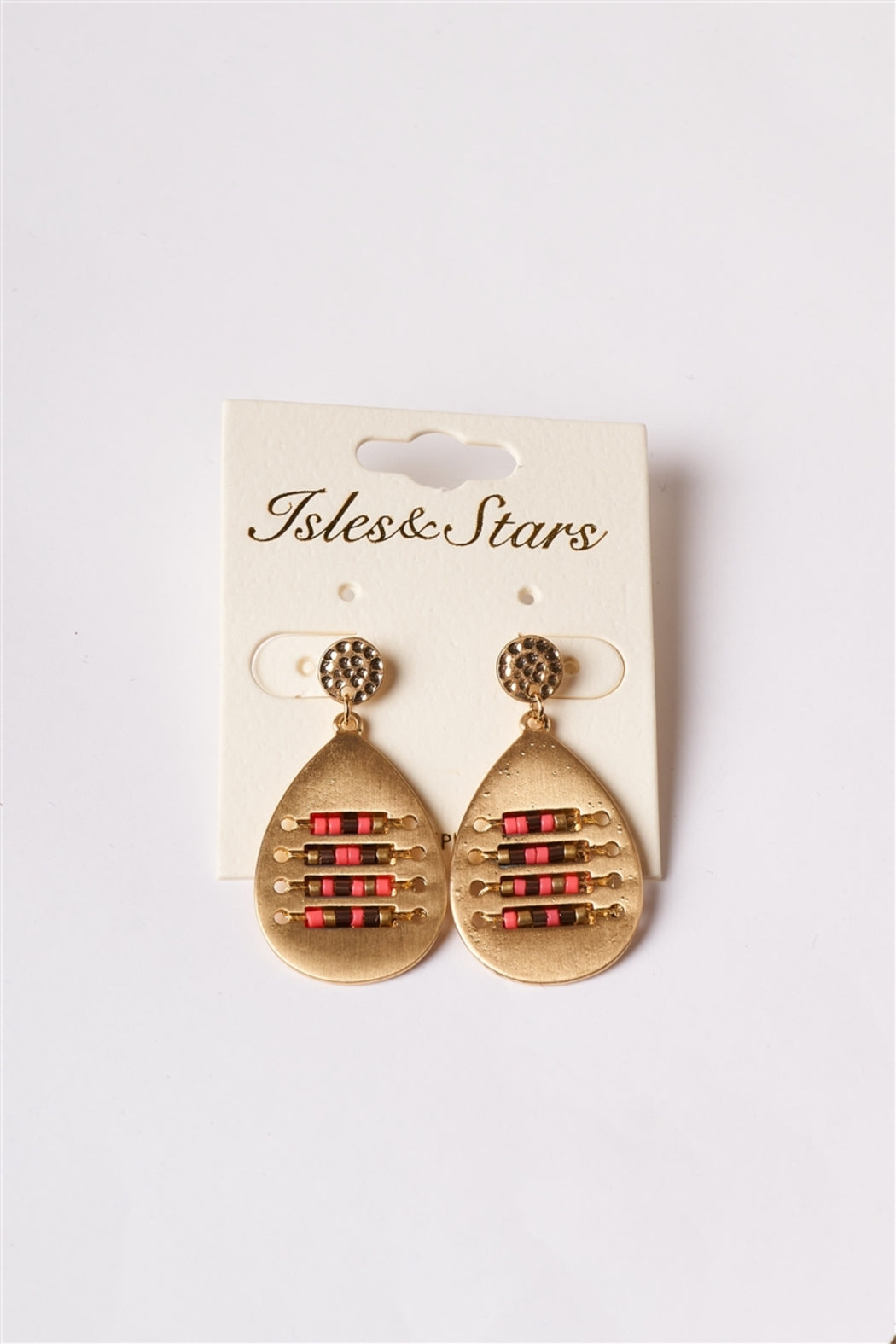 Intricate Beaded Tear Drop Earrings