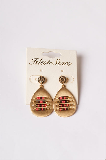 Intricate Beaded Tear Drop Earrings