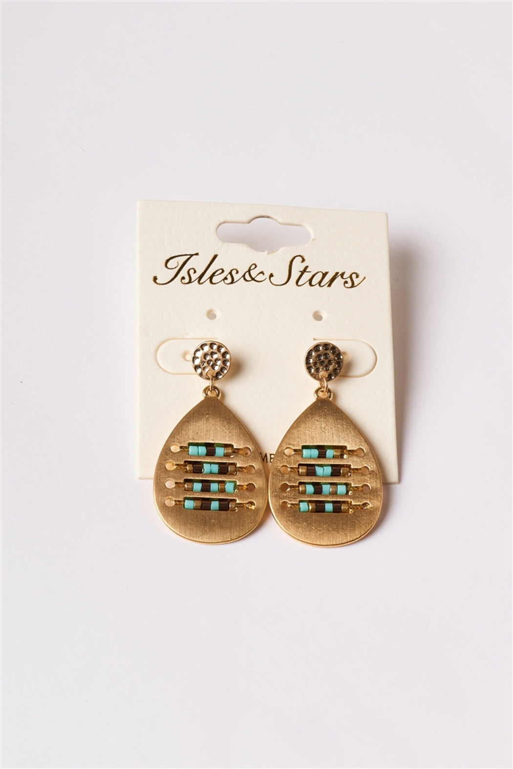 Intricate Beaded Tear Drop Earrings