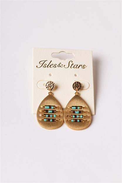 Intricate Beaded Tear Drop Earrings