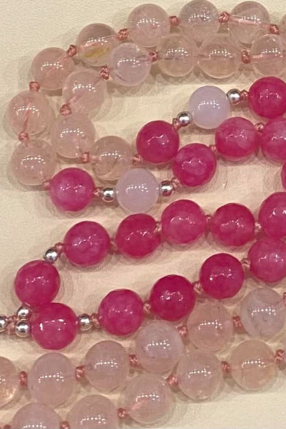 Japa Mala In Rose Quarts & Jade