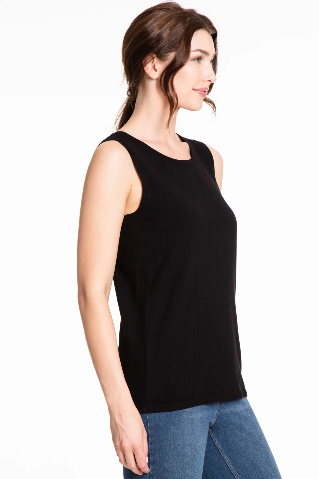 JEWEL NECK SWEATER KNIT TANK TOP