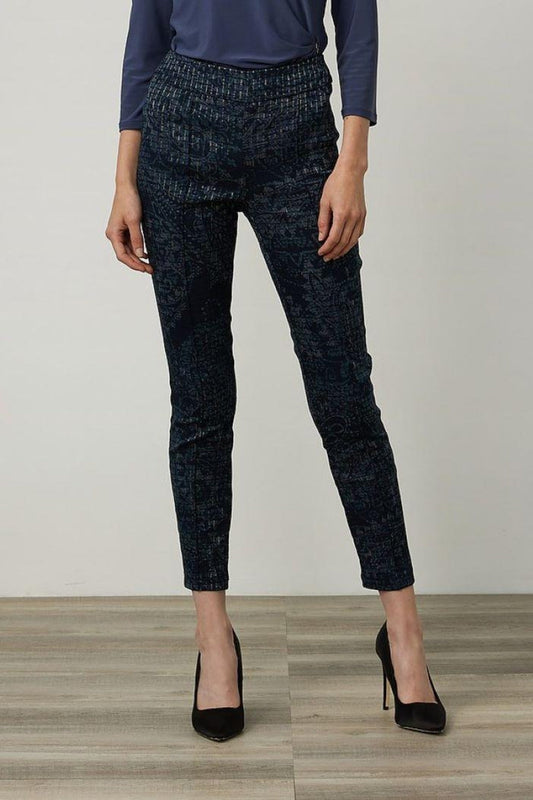 Navy Metallic Print Pant