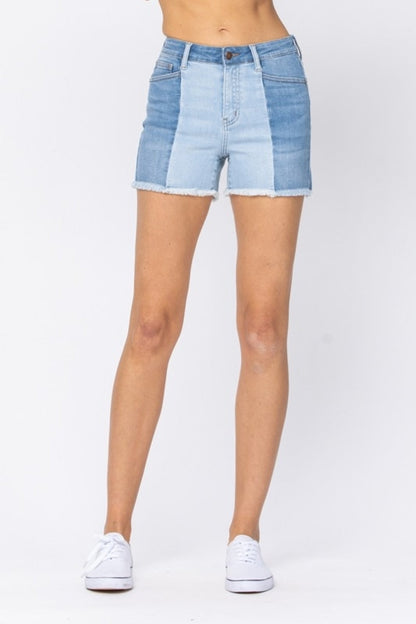 Judy Blue Contrast Panel Shorts