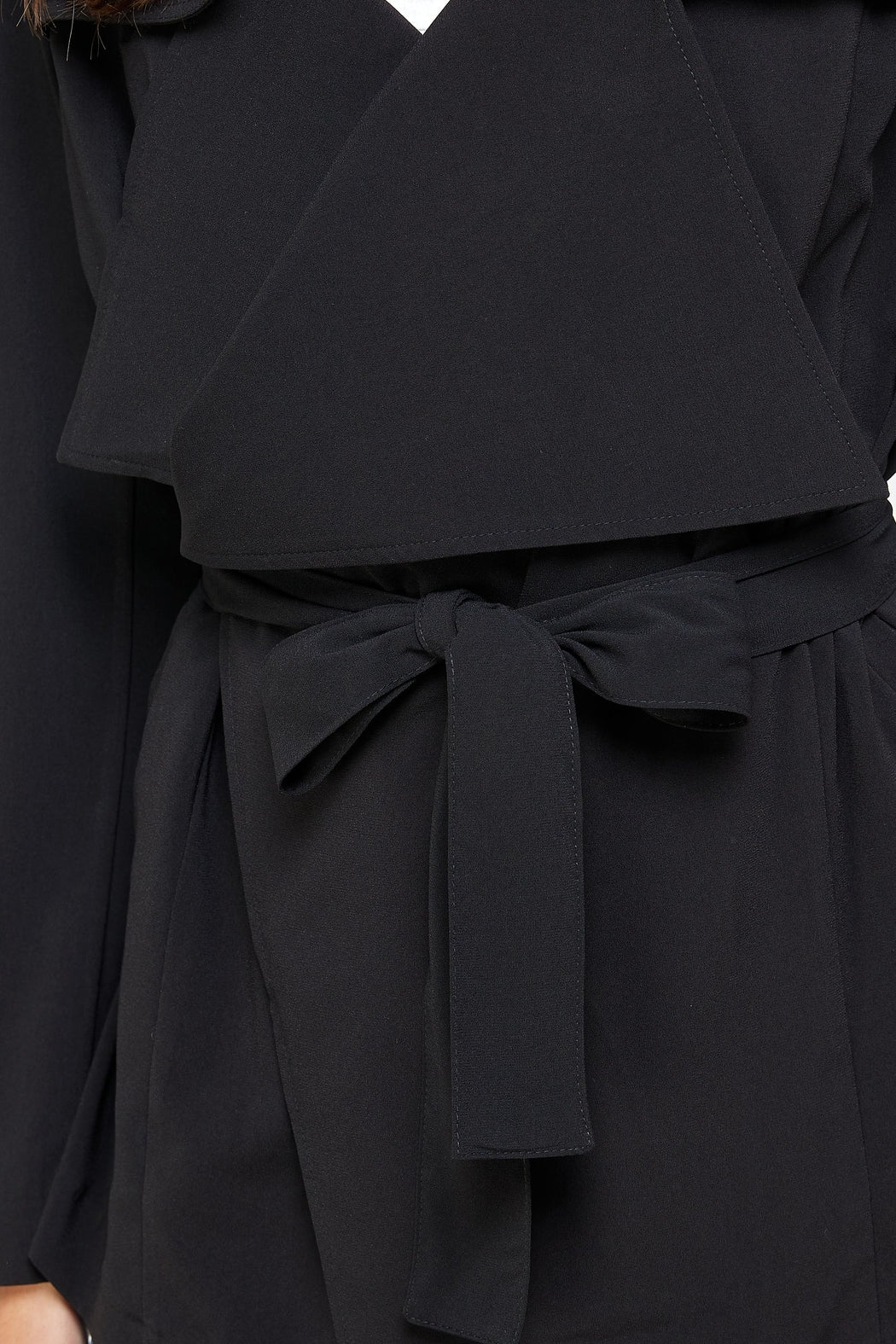 Draped Collar Trench Coat Jacket Top