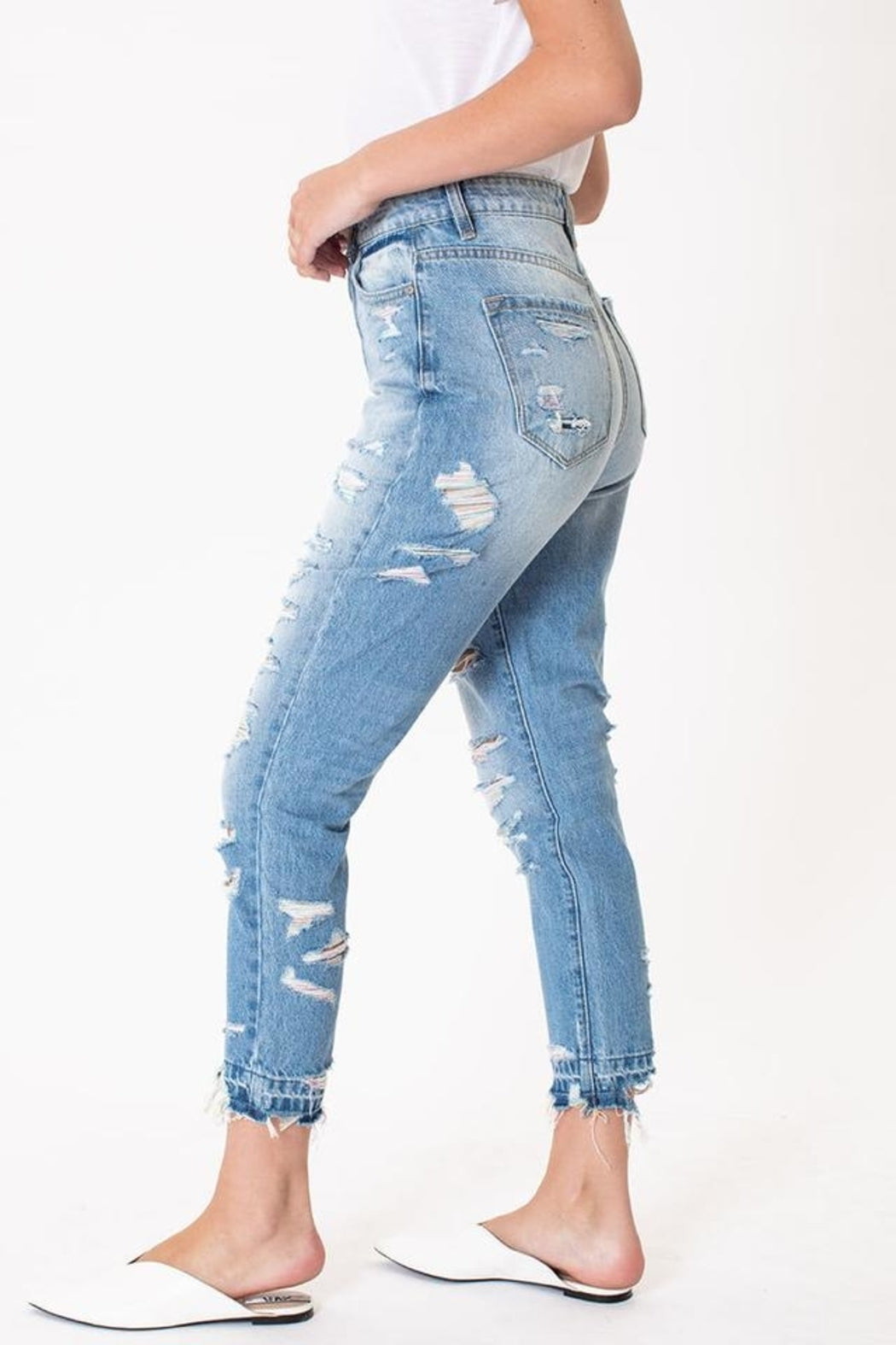 KanCan  High Rise Colorful Threading Distressed Skinny jean (KC9224L)