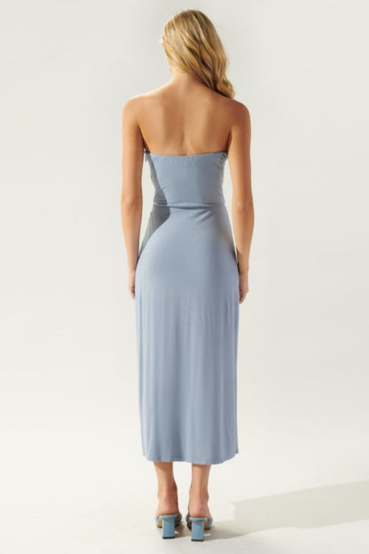 Knit Strapless Midi Dress