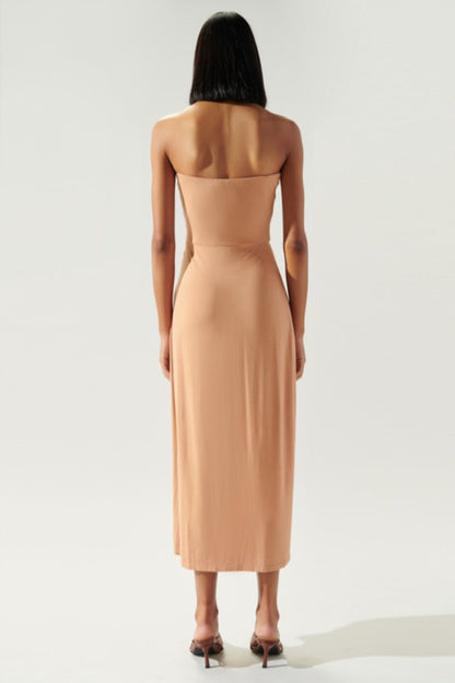 Knit Strapless Midi Dress