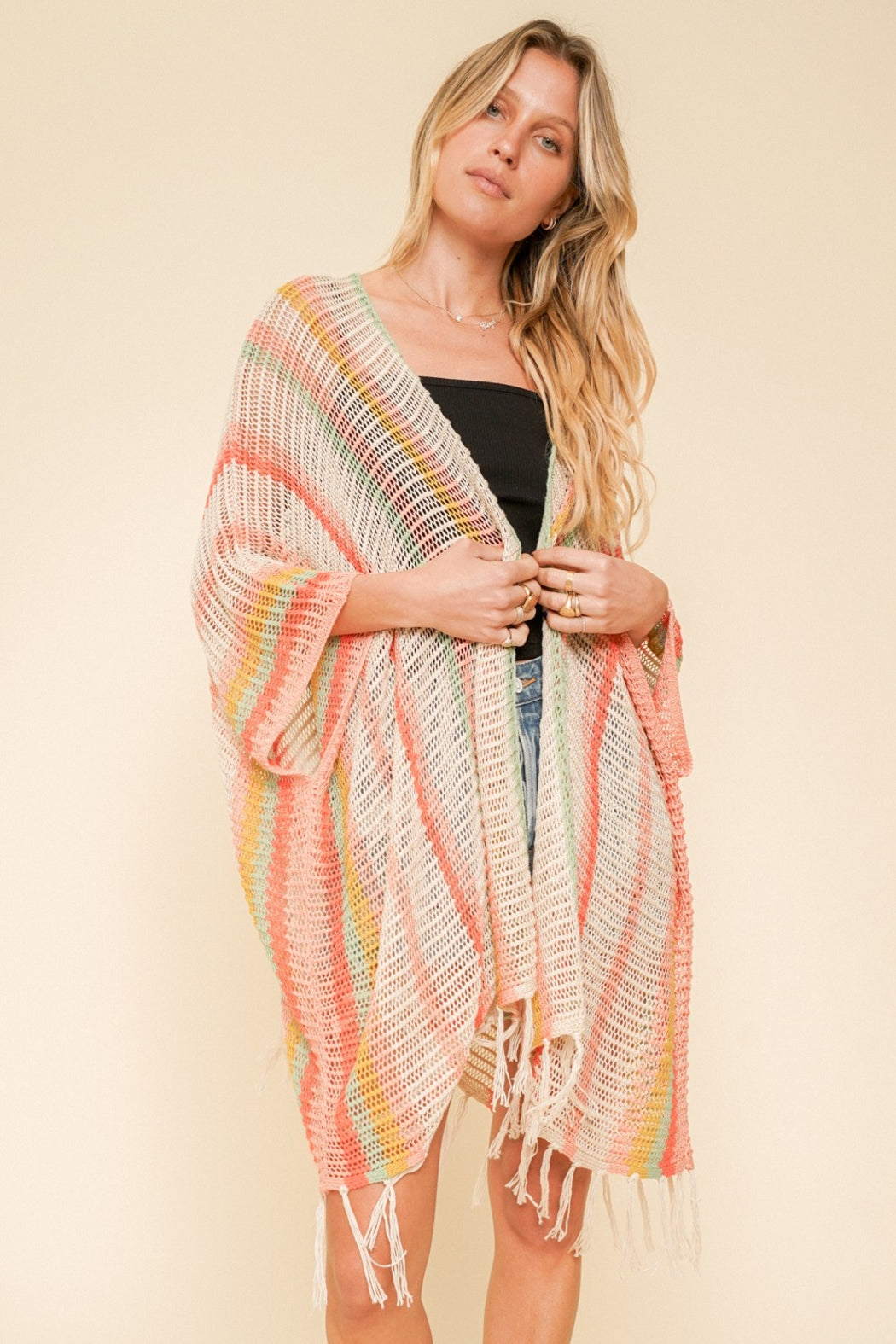 Knit Stripe Kimono